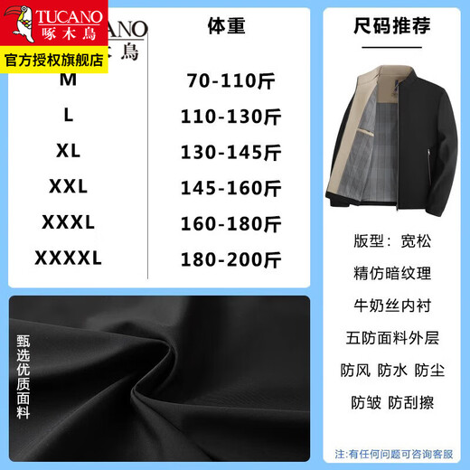 Woodpecker Jacket Men's Autumn and Winter New Casual Plush Velvet Thickened Stand Collar Jacket Men's Middle-aged and Old Dad Clothes Spring and Autumn JD1022/9967 Haqing Green Regular XL /180 (recommended 130-145Jin Jin equals 0.5kg)