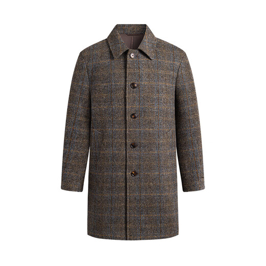 Navigare Italian small sailing pure wool coat for men 2025 autumn and winter new style medium-length simple woolen coat for men Mocha M