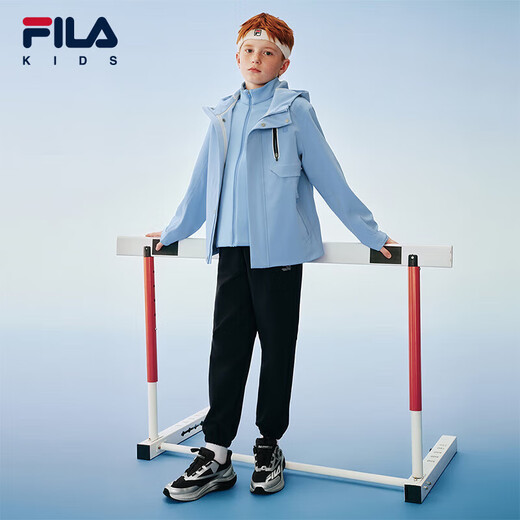FILA FILA Children's Jacket Two-piece Set for Boys 2025 Winter Big Children's Fleece Top
