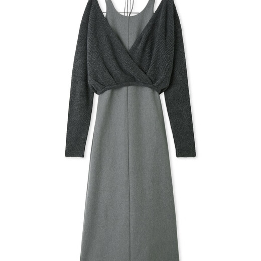 SNIDEL2025 automne et hiver nouveau produit simple robe dos nu pull paresseux ensemble deux pièces SWNO254192 rose clair M (1)