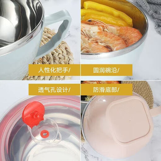 Korean and Japanese stainless steel instant noodle bowl with lid student dormitory instant noodle bowl large anti-scald soup cup large capacity lunch box 15cm green