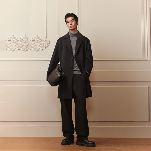 JACK&JONES Men's Autumn and Winter Loose Button Placke Fashion Versatile Trendy Woolen Coat Warm Style 225427033