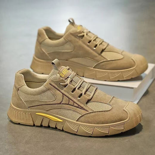 2025x autumn anti-slip wear-resistant casual labor-saving shoes for men's shoes breathable workwear new style brown color low top 42