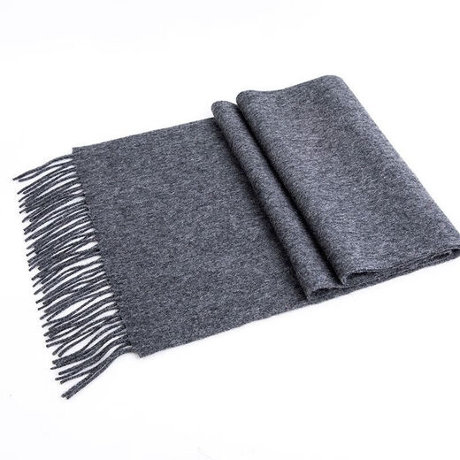 Hengyuanxiang wool scarf for men and women in autumn and winter, Korean version, versatile solid color scarf, simple and casual, green velvet light flower 30*180