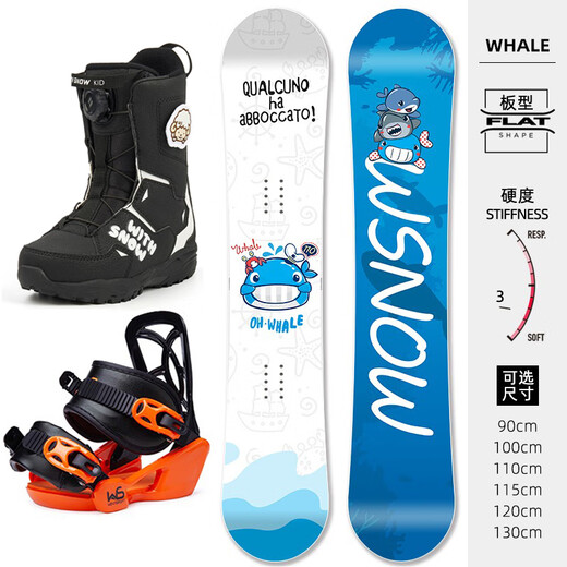 WS SnowboardsWS Snowboard Kinder Snowboard Set Komplettset Skischuhe Bindungen Snowboard Set Kinder und Jugendliche Snowboard E1 Set 90cm