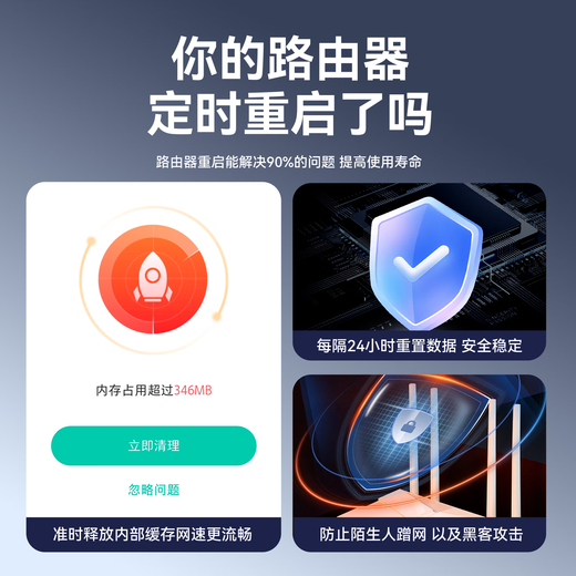 Biaz router automatic restart line home 24-hour scheduled power off network WIFI non-stuttering switch reset control optical cat network smart relay white