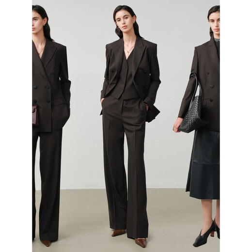 MARIUS Queen Street three-piece suit, custom-dyed wool blend fitted waist six-button suit, ebony suit S