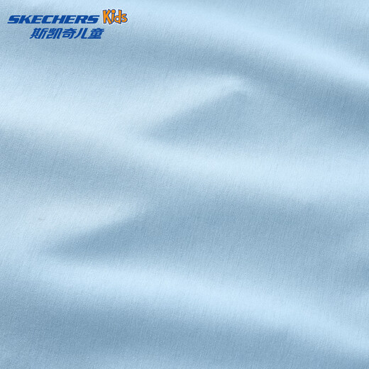 Skechers boys' knitted pullover sweatshirt autumn and winter plus velvet to keep warm and fashionable versatile long-sleeved top P424B005 light antique blue /04B2 160