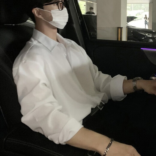 Zhenxiqi белая рубашка мужская высококачественная внутренняя одежда с длинными рукавами летняя весна и осень пальто свободный костюм из ледяного шелка рубашка чистый белый L (110-130Jin Jin равен 0,5 кг)