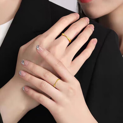 Fat Donglai's first choice for gift giving, gold store model 9999 gold ring Möbius ring for couples pure gold 5G ring for men, Möbius for women 1.98g
