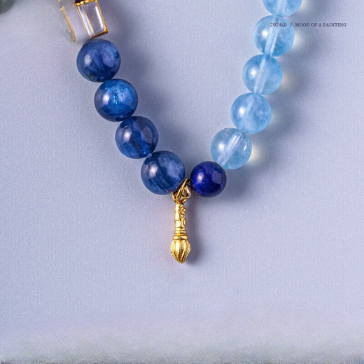 Ningfeng Genomanen Brazilian Aquamarine Bracelet Guardian Goddess Blue Bracelet Chinese Valentine's Day Gift 2025 New Bead Diameter 8mm