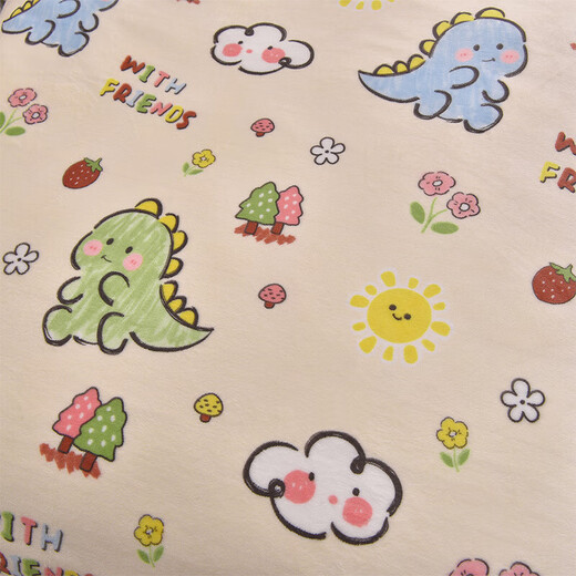New milk velvet children's kindergarten quilt quilt cover winter warm plus velvet children's quilt cartoon cute quilt cover dinosaur baby soft and comfortable 120x150cm single quilt cover