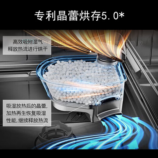 Siemens new product 18 sets of crystal bud drying household fully automatic embedded dishwasher disinfection SJ45ZC24MC SJ45ZC24MC 18 sets Yaogang Black