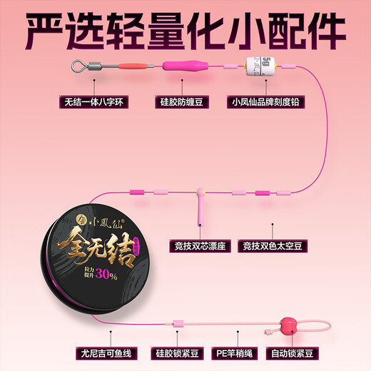 Xiaofengxian completely knotless line product main line set strong tension fishing line completely knotless line group 5.4 meters No. 2.0 - 3 rolls