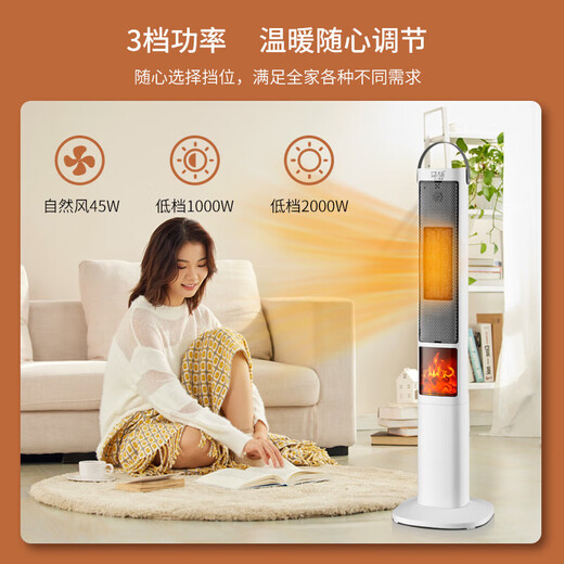 Heater rapid heating electric heater household energy-saving hot air fan bedroom heating furnace simulated flame upgraded mechanical + shaking head 700mm