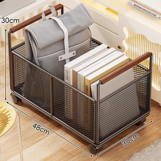 Fan Lilin schoolbag storage rack under the table multifunctional book storage basket dormitory with pulley bag rack multifunctional trolley black large size - with wheels