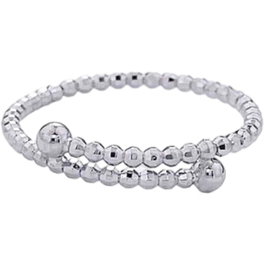 Beijing Gold Trading Center Co., Ltd. Platinum Solid Solid Mouth Flashing Laser Beads and Disco Beads Ring (Inside Mother and Lover’s Birthday Mid-Autumn Festival Gift Flashing Laser Beads Ring (approximately 1.42g)