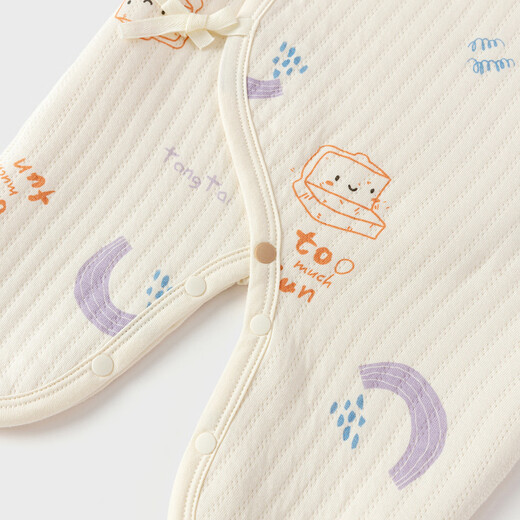 Tongtai (TONGTAI) baby jumpsuit autumn and winter pure cotton warm newborn clothes baby butterfly romper yellow 59cm