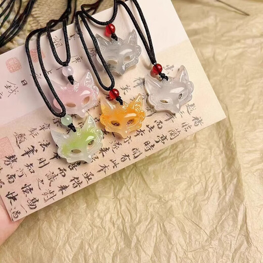 Mohen Fox Face New Chinese Style Fox Braided Pendant Necklace New National Style Design Necklace Jewelry White-Fox Face