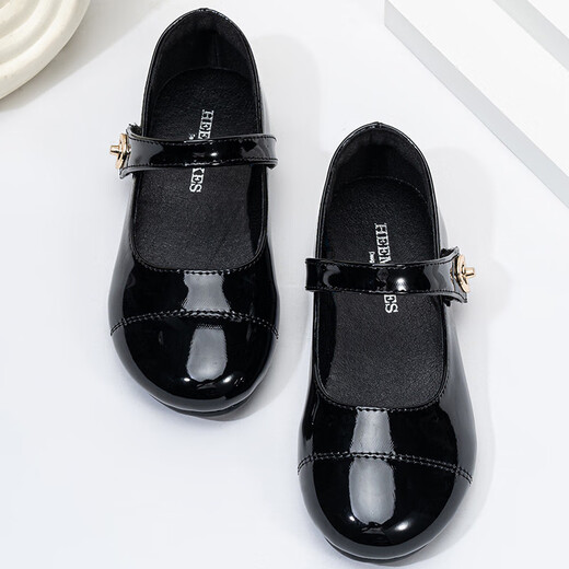 Tong Xiaoxiangfeng Princess Leather Shoes 2025 Spring and Autumn New French Soft Sole Black Mary Jane Children's Pumps Black Size 36 Shoes Inner Length 23cm