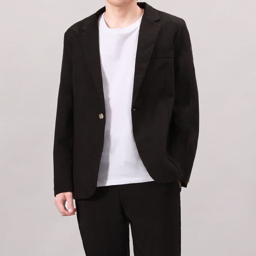 GOKU men's casual suit Korean high-end youth dress formal suit handsome style black suit + pants 2XL weight 160-180Jin Jin equals 0.5 kg