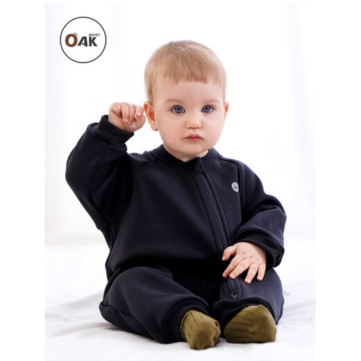 OAKMONT Oakmont baby lamb wool jumpsuit winter clothing diagonal zipper warm children's clothing boys and girls monthly clothing mustard purple all-in-one warm velvet_deep temperature locking no 80 cm