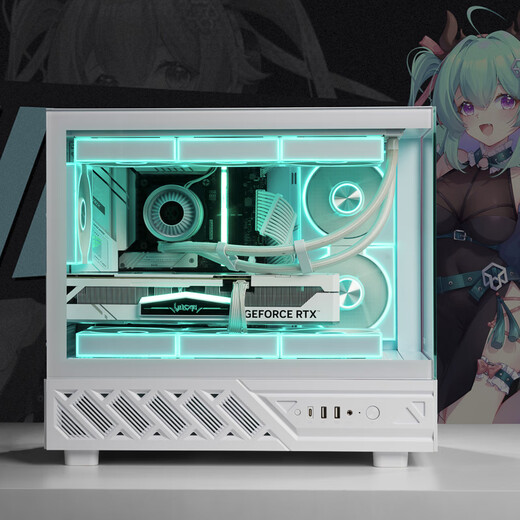 Peninsula Iron Box (PADO) Yinglong Cangming écran version d'affichage blanc M-ATX carte mère ordinateur de jeu boîtier de bureau/support 360 refroidissement par eau/avec écran secondaire LCD 6 pouces/270 salle de vue sur la mer/carte graphique 5090