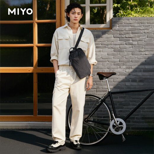 Miyo crossbody bag for women 2025 new daily commuting business trip shoulder bag large capacity waterproof lightweight travel clutch bag for men bamboo charcoal black