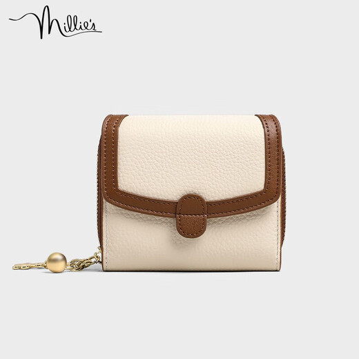 Коротко -кошелек Miaoli Cowhide Короткий кошелек для женщин мини -молния монета на молнии простая складной кошелек с несколькими картами большие способности студенческий кошелек