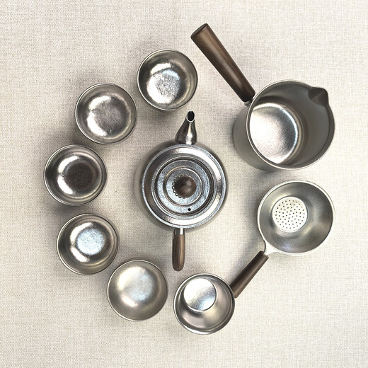 Wekodao pure titanium tea set high-end travel tea set gift box Kung Fu tea set outdoor camping portable tea cup teapot 9-piece set pure titanium travel set 9 pieces