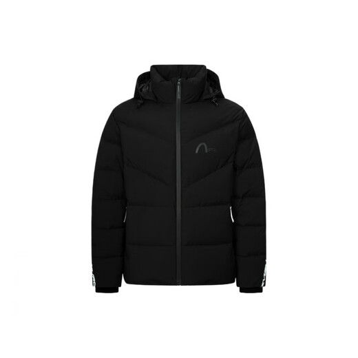 EVISU Fukushen KURO 2024 Autumn and Winter Hooded Seagull Patch Regular Fit Down Jacket Men's Black Black S