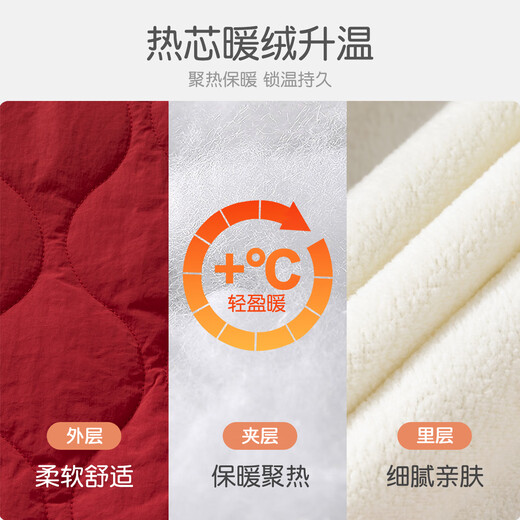 班喜迪女童外套冬装新款儿童洋气公主上衣宝宝加绒夹棉衣服拜年服过年服 红色 90