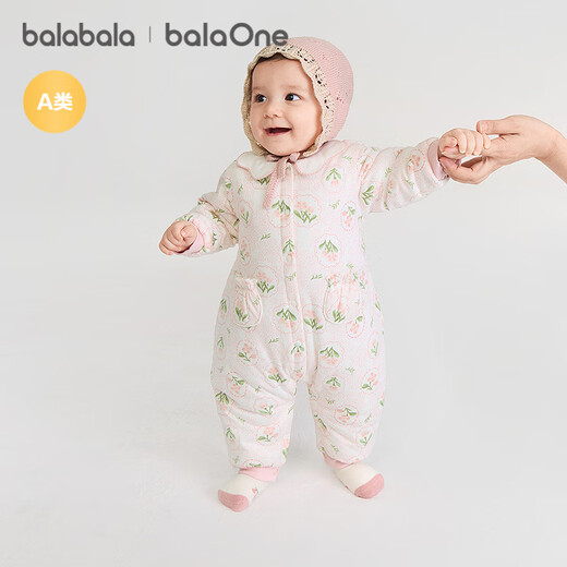 Balabala children's clothing baby jumpsuit baby romper 2025 thickened fart cover sweet floral 208425133206