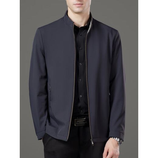 Lilanz high-end 2025 new style Lilanz autumn jacket men's stand collar business middle-aged men's executive casual jacket navy blue M 170/88