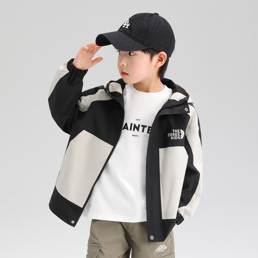 Zuoxi Children's Charge Coat Boys Autumn Clothing 2025 Nuevos niños Big Big Children's Outdoor Clother Top caki 140