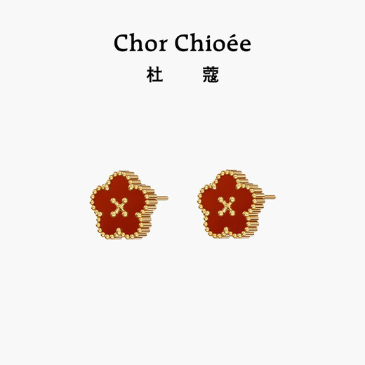Dukou Lucky Earrings Women's Carnelian Light Luxurious Earrings High-end Exquisite and Elegant Birthday Gifts for Girlfriend and Wife