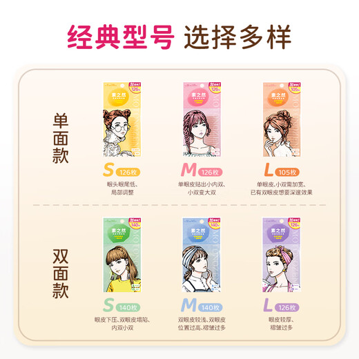 Suzhiran double eyelid patch invisible natural lace skin color traceless swollen eye bubbles for men and women extra size single side M126 pieces