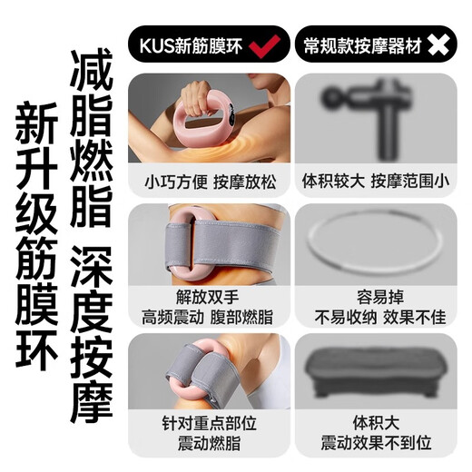 German Fascia Ring Fascial Gun Fat Slinging Machine Slim Belly Slimming Artifact for Lazy People to Lose Fat Waist and Abdomen Massage Whole Body Flagship Model - Gray Free Massage Belt/9-level Dual Mode Massage Relaxation