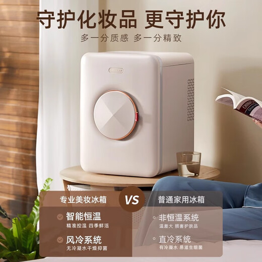 GEVILAN Beauty Mirror Refrigerator Desktop Lighted Dressing Mirror Desktop Fill-in Light 3D Linked Mirror LED Makeup Mirror Streamer Magic Mirror Set (Beauty Refrigerator F2 + Makeup Mirror M2)