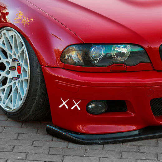 Litian trendy brand KAWS European and American trendy car stickers fuel tank cover rear window glass hollow modified reflective stickers matte gold 15*6 points 8cm