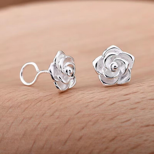 KZD Old Phoenix OFK new style 9999 sterling silver earrings, feminine rose flower silver earrings and earrings, gift to mom, anti-proof, curved hook, pure silver earrings // high quality // certificate sent, 6.239 grams is coming, the event is only one day