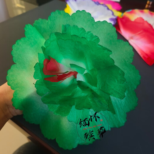 Penusen paper flowers 20 cm flowers funeral car head flowers funeral sacrificial wreath accessories flower head flower basket mourning hall flowers wedding flowers green 500 flowers