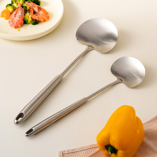 Onlycook spatula cooking spatula food grade 304 stainless steel household spatula all-steel one-handle mushroom soup spoon