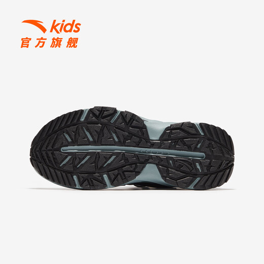 ANTA children's cotton shoes for boys and girls, mountain and river plus velvet to keep warm, 2025 autumn and winter new high-top Velcro anti-ski boots, recommended by the store manager, gray/black/slightly smoked green-6 38, shoe inner length 24cm
