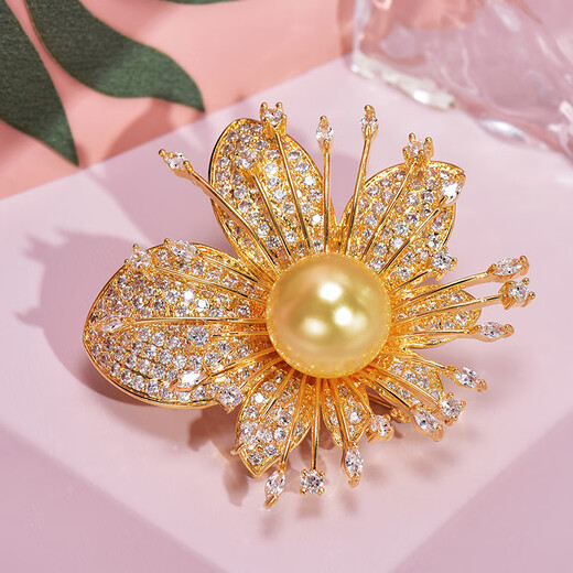SNQP golden orchid cashmere coat brooch high-end exquisite fashion women's light luxury brooch jewelry gold 862A