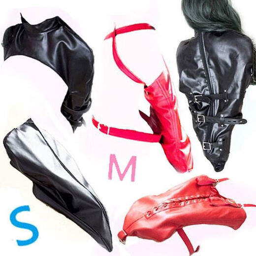 Alternative flirting fun, hands together behind the back, arms and arms fully wrapped in leather, restraint training, shoulder coverings, arm restraints, strong belts