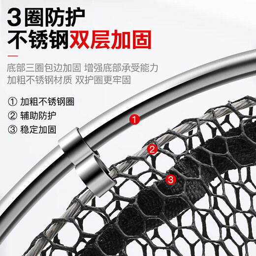 Competitive fish protection thickened nylon line quick-drying anti-hanging fish black pit wild fishing special fishing protection fishing net bag fishing gear 40cm 2.5m double circle fish protection + bag + needle stopper + hook remover