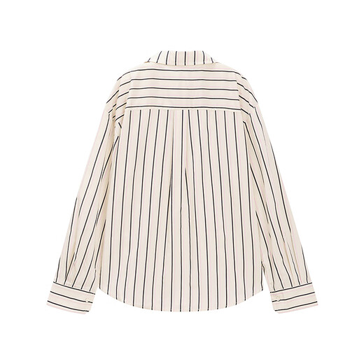 Fragment (dribs&drabs) shirt women's winter new lapel casual college age-reducing retro Hong Kong style lazy striped shirt pink L