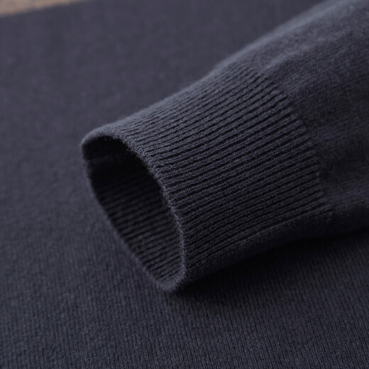 Shanshan (FIRS) 100% sheep wool & colorblock stripes autumn men's round neck warm thick woolen sweater for men, space gray M 170/88A