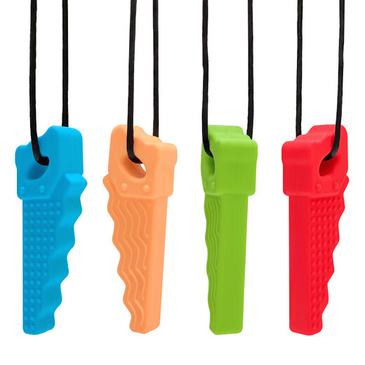 Children's oral anti-loss period soothing gum baby teething stick serrated silicone teether must-have for older children blue 1 pack